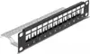 DELOCK 10" Keystone Patchpanel 12 Port Entl.schiene 1HE schw