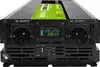 Green Cell Przetwornica napicia PowerInverter LCD 24 V 3000W/60000W Przetwornica samochodowa z wywietlaczem - czysty sinus power adapter/inverter Auto Black