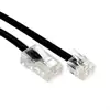 Telefonski dvožilni ravni kabel, 6P2C/8P2C (RJ11/RJ45), 1.8m, crni