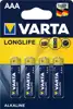 Baterija alkalna 1,5V AAA Longlife pk4 Varta LR03 blister