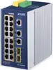 PLANET Industrial 16-Port PoE Switch 101001000T 2xUP 2xSFP