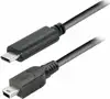 Transmedia USB type C plug - USB 2.0 type B Mini B plug, 1,0 m
