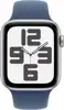 APPLE Watch SE GPS 44mm Silver Aluminium Case with Denim Sport Band - S/M