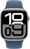 APPLE Watch Series 10 GPS 42mm Silver Aluminium Case with Denim Sport Band - M/L