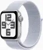 Apple Watch SE GPS 44mm Silver Aluminium Case with Blue Cloud Sport Loop