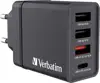 Verbatim zidni punjač 30W, 3×USB-A/1×USB-C