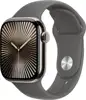 Apple Watch Series 10 GPS + Cellular 42mm Natural Titanium Case with Stone Grey Sport Band - S/M