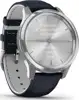 Pametni sat Garmin Vivomove Luxe Silver s kožnim Navy remenom, 010-02241-20
