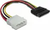 Kabel DELOCK, 4-pin Molex (M) na 15-pin SATA (M), 15cm, napo