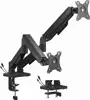 Gembird MA-DA2U-01 Adjustable desk 2-display mounting arm with USB ports, 17”-32”, black