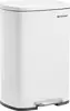 SONGMICS metal pedal bin, 50 liters, with inner bucket, soft close, white