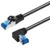Transmedia Cat6A SFTP Patch Cable, RJ45 plug angled left, 2m