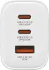 Verbatim GaN Essentials zidni punjač 65W, 2× USB-C i 1× USB-A, bijeli