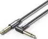 Vention Cotton Braided 6.35mm TS Male to Male Right Angle Audio Cable 3m, Gray