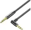Vention Cotton Braided 3.5mm Male to Male Right Angle Audio Cable 2m, Black