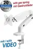 Transmedia full-motion Desk Bracket for LCD monitor 13“ - 27“, white