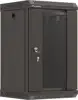 Zidni ormarić Lanberg 10" 9U 300x300, staklena vrata, Flat Pack, crni