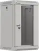 Zidni ormarić Lanberg 10" 9U 300x300, staklena vrata, Flat Pack, sivi
