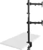 Maclean MC-967 Double Vertical Monitor Desk Mount Screen Holder max VESA 100x100, 13-27", 2x 9kg Powder Coated Tilting Rotating Adjustable