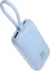 VEGER portable battery with built-in cables 10000 mAh, blue