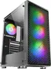 Mars Gaming MC-F Black, ATX Gaming Semitower, Full Tempered Glass Window, Metal-Mesh Front, 4x 120mm ARGB Fans